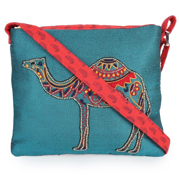 INDHA Camel design Hand Embroidered Sling Bag
