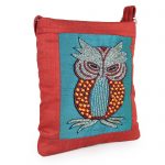 INDHA Handcrafted Zardozi Embroidery Owl Design Sling Bag