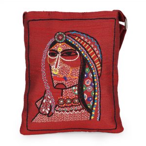 INDHA Royal Lady Face Embroidered Sling Bag For Girls & Woman