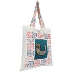 INDHA Multicolor Fish Embroidered And Block Printed Multipurpose Tote Bag