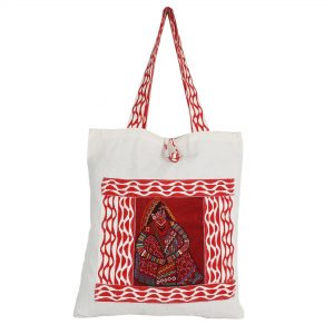 INDHA Gypsy Lady Embroidered And Block Printed Multipurpose Tote Bag