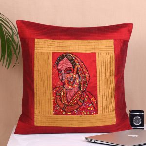 Embroidered Cushion Cover Tribal-Woman 20.0X20.0