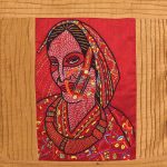 Embroidered Tribal Women Dupion Silk Cushion Covers Set of 2