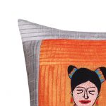 INDHA Cushion Cover Set of 2 in Dupion Silk with Tribal theme | Embroidered Silk | Wedding | Corporate Gifting | Multicoloured cushion covers | Eco-friendly fabric | Décor | Handcrafted product