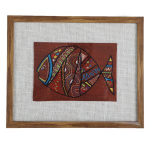 INDHA Hand Embroidered Wall Decor With Fish Design- Eco-Friendly & Unique