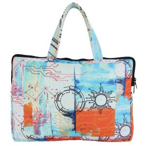 INDHA Laptop Bag Laptop Sleeve Multicolor Abstract Circuit Design 14 Inch Corporate Gifting Gifting Men And Women