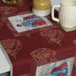 INDHA Table runner with Block-printed motifs and embroidery | Table runner for Dining Table | Cotton Table Runner | Home Furnishing | Home Décor | Gifting | Festive Gifting | Corporate Gifting | Festive Décor