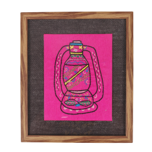 INDHA Hand Embroidered Lantern Embroidery Wall Decor Wall Hanging Decor, Home Decor, Wall Shelves, Wall Hangings for Home Decoration, Wall Decor, Room Decor Items for Bedroom, Aesthetic Room Decor, Wall Hanging, Bedroom Decoration Items, Gift Items