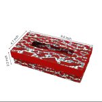 INDHA Maroon And White Huts Motif | Designer Hand Block Printed Tissue Box | Block Printed Design Tissue Box | Home Utility | Car Utility | Handmade | Gifting | Maroon Tissue Box | Dupion Silk Tissue Box | Utility Product | Handcrafted
