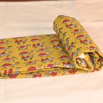 INDHA Hand Block Printed Cotton Fabric Red And Grey Camel Design Motif Mustard Yellow Cotton Fabric Hand Block Printed Fabric Home Utility Fashion Utility Gifting Gifts For Him Gifts For Her Home Furnishing Jaipuri Block Print Fabric