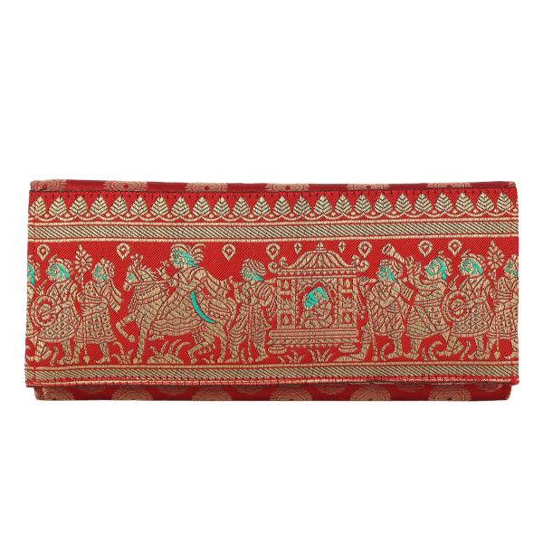 Dupion Silk Clutch with Mughal Jaal Embroidery – Vidhi Singhania
