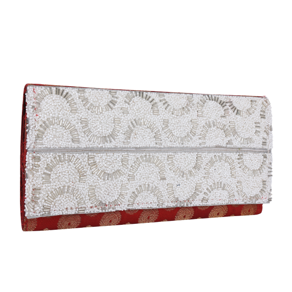 Luxury ivory velvet clutch bag hand embroidered with red flowers, designer evening  clutch bag,OOAK floral handbag,wedding clutch,party purse