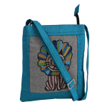 Hand-Embroidered Kids Sling Bag Blue