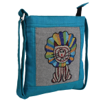 Hand-Embroidered Kids Sling Bag Blue