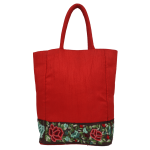 Indha Handmade Gifts Handbags Red Parisian Knot Kolkata Embroidery