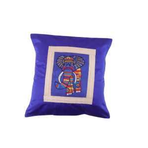 Indha Hand Embroidered Cushion COver Elephant Embroidery