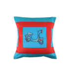 Indha Hand Embroidered Cushion Cover Scooter Embroidery