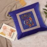 Embroidered Cushion Cover Elephant-Embroidery