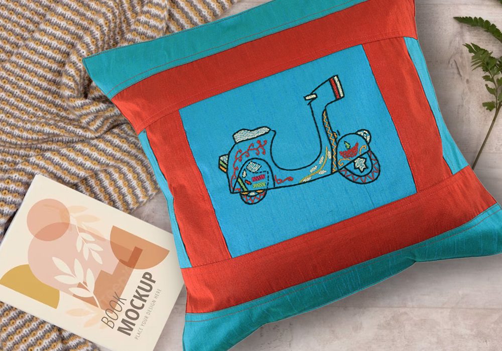 Embroidered Cushion Covers Scooter