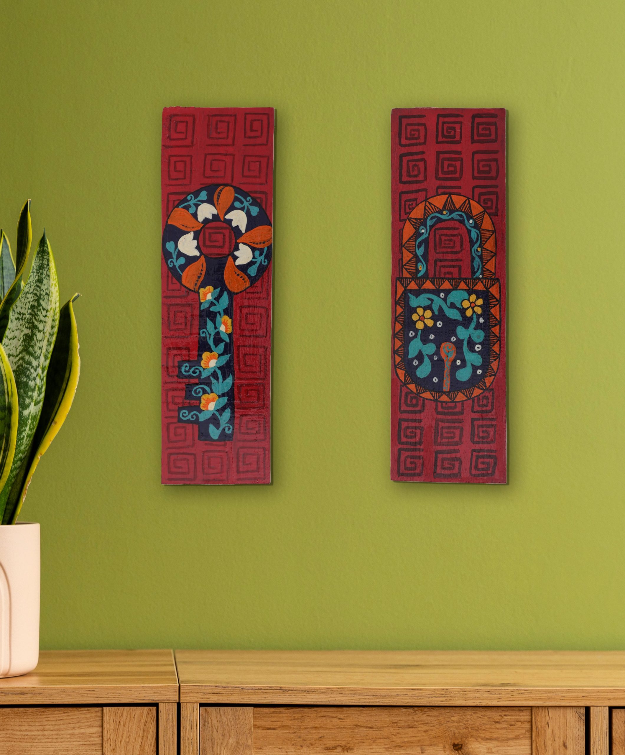 Get Indha Hand Painted Decorative Wall Decor