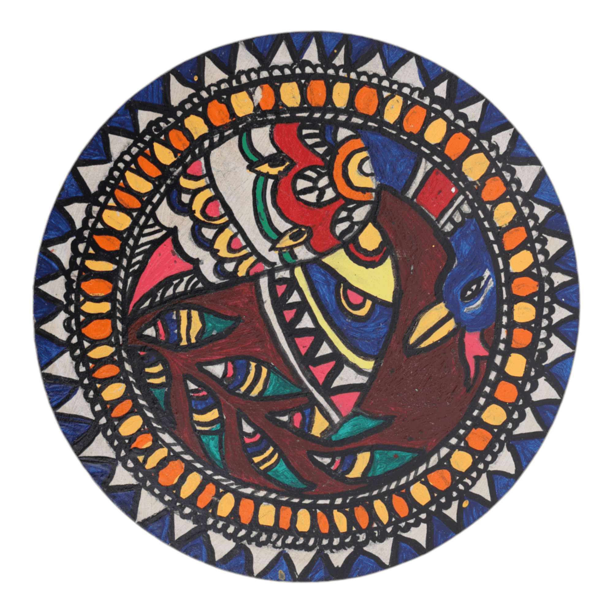 Madhubani painting Wooden Coaster - Perfect for Gifting