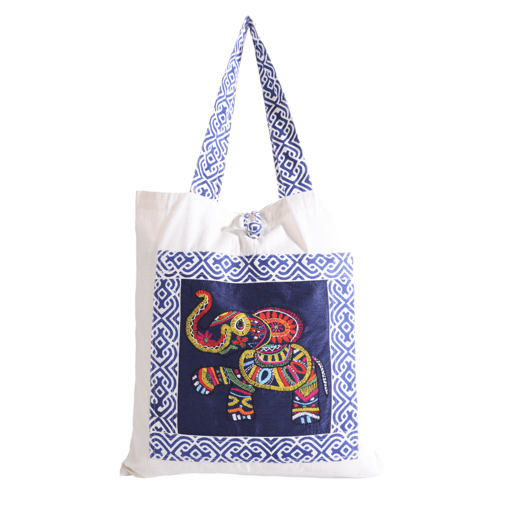 Indha Designer Elephant Motif Tote Bag/Shopping Bag